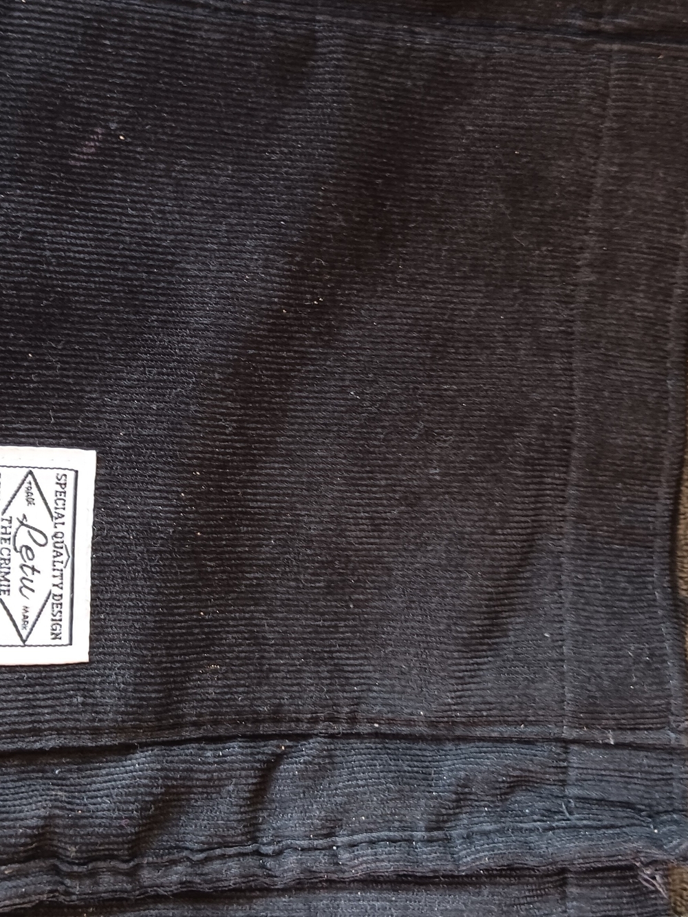 Letu Corduroy Tote Bag Black w/ Adjustable Shoulder Strap